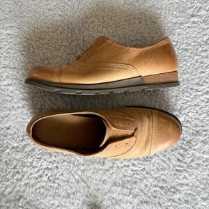 Sorel Major Oxford Leather Slip On Womens Size 8.5 Brown Laceless Casual Career